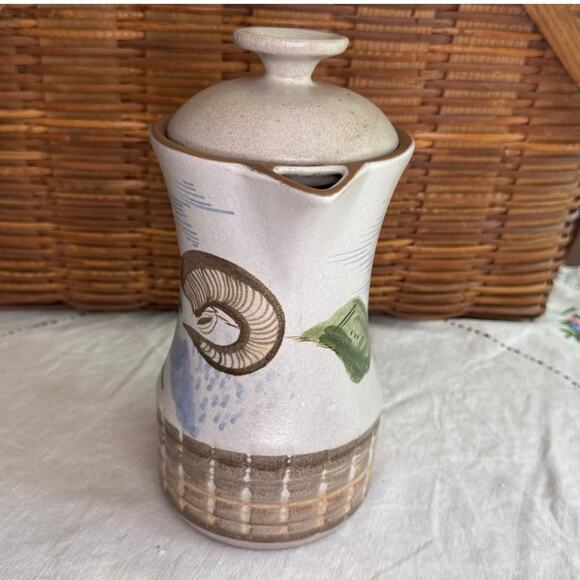 Vintage Studio Pottery by Eddy K (Eddy Kourishima) Dall Sheep Coffee Tea Pot USA - Picture 2 of 14